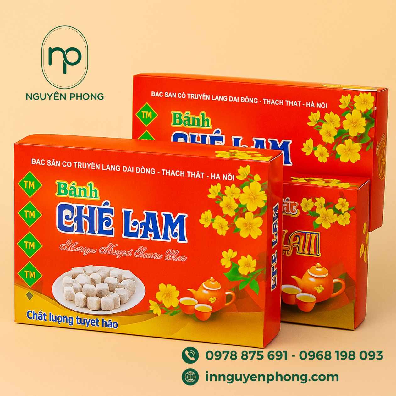 in hộp giấy dựng chè lam